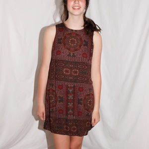 open back boho patterned dress